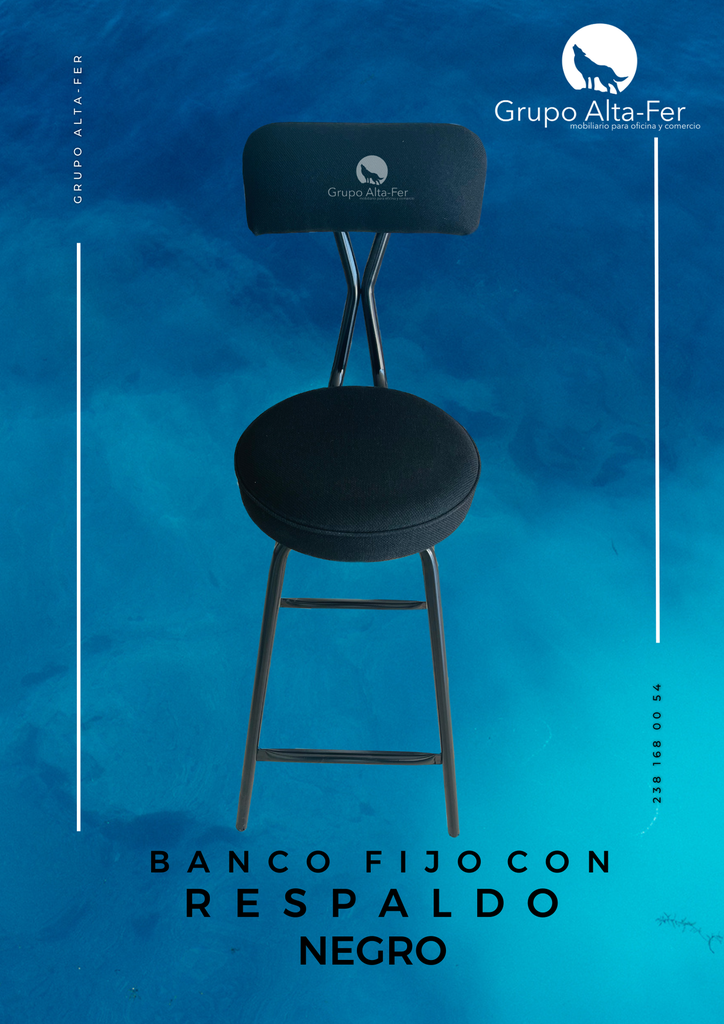 BANCO FIJO CON RESPALDO NEGRO