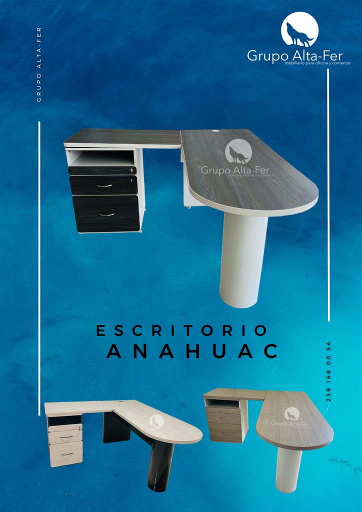 ESCRITORIO ANAHUAC 1.60X1.60X.75 ALTO