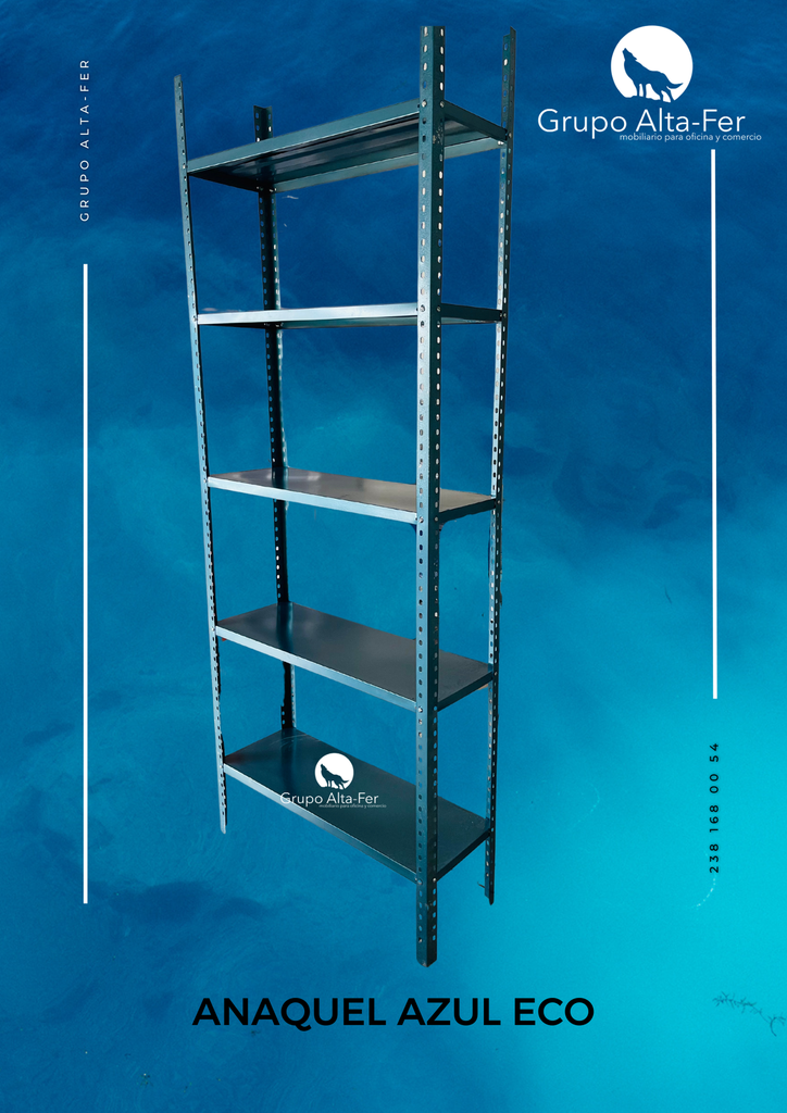 ANAQUEL AZUL ECO 30X85 CM CALIBRE/28 POSTE/20